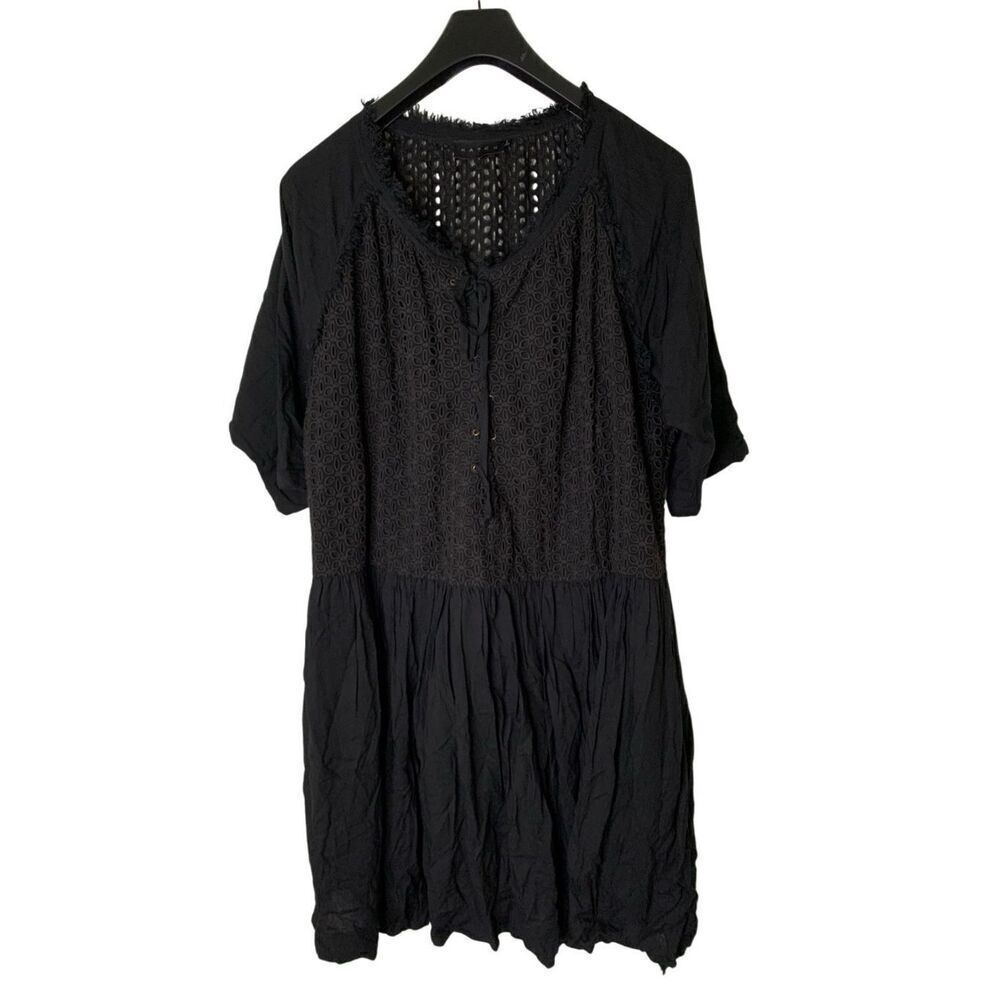 HATCH eyelet black dress women's one size